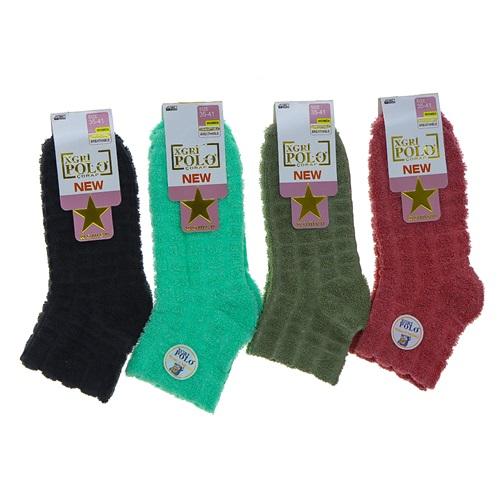 X Gri Polo B-13 Bayan Parfümlü Ters Havlu Patik Çorap - Karışık Renk