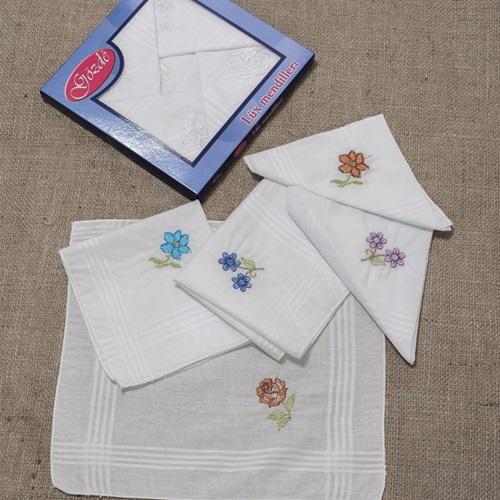 Gözde Kadın Nakışlı Kutulu Mendil