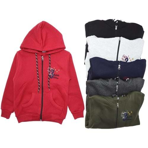 Kardeşler 7002 Erkek Çocuk Üç İp Ferm Kap Coffe Tea Me Nak Hırka 5-8 Yaş