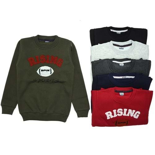 Kardeşler 5013 Erkek Çocuk Üç İp Sıfır Yaka Original Süzine Nak Sweat 5-8 Yaş - Gri - 5-6-7-8 YAŞ