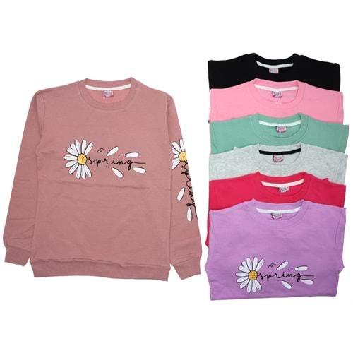 Almila Kız Çocuk Papatya Bas 2 İp Şardonlu Sweat 13-16 Yaş