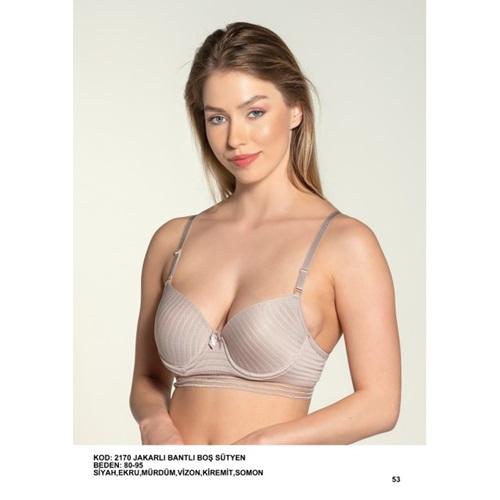 Billiza 2170 Bayan Jakarlı Desteksiz Geniş Lastik Sütyen 80-95