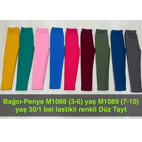 Bağcı M1089 Kız Çocuk Lastikli Düz Renkli Penye Tayt 7-10 Yaş