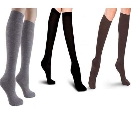 Adıgüzel 8531 Bayan Anne Yün Likralı Spor Dizaltı Çorap 12 Li