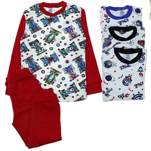 Gupse Erkek Çocuk Desenli Penye Pijama Takımı 4-6 Yaş