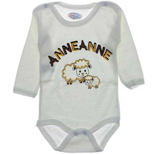 Lüxeline 4017 Çocuk Anneanne Baskılı Uzun Kol Çıtçıtlı Badi 2-3-4 Yaş