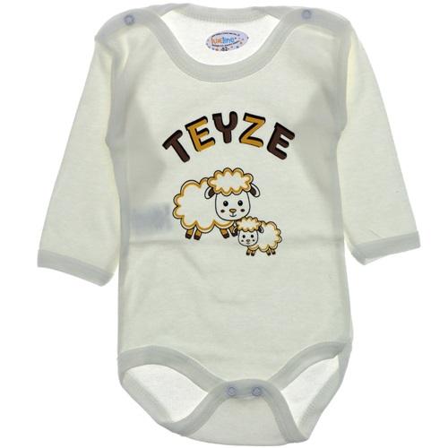 Lüxeline 4017 Çocuk Teyze Baskılı Uzun Kol Çıtçıtlı Badi 2-3-4 Yaş