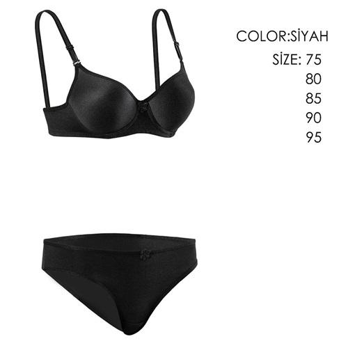 Ebru 8055 Bayan Slikonlu Dolu Micro Tulumlu Sütyen Takım 75-90