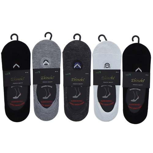 Ekinoks Erkek Bambu Desenli Likralı Silikon Destekli Babet Çorap 40-44