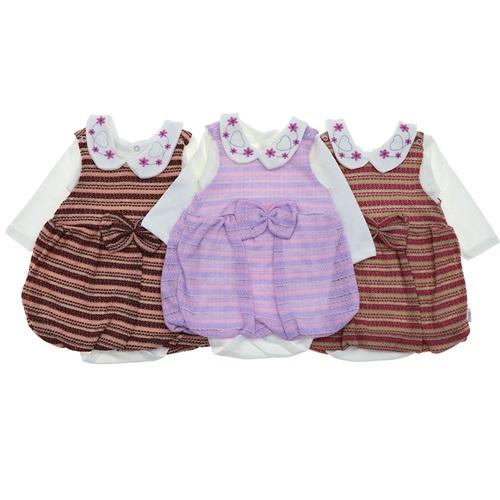 Million 2866 Kız Bebe Penye Yaka Nak Balon Elbise 3-6-9 Ay