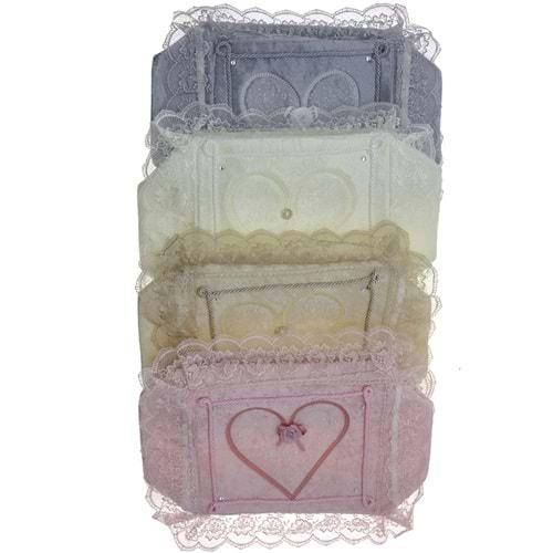 Atmazlar Kadife Taşlı Güpürlü Süngerli 3 Lü Çeyiz Seti Hurç