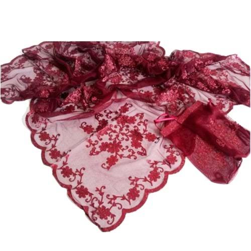 Tekin Eldivenli Simli Duvak