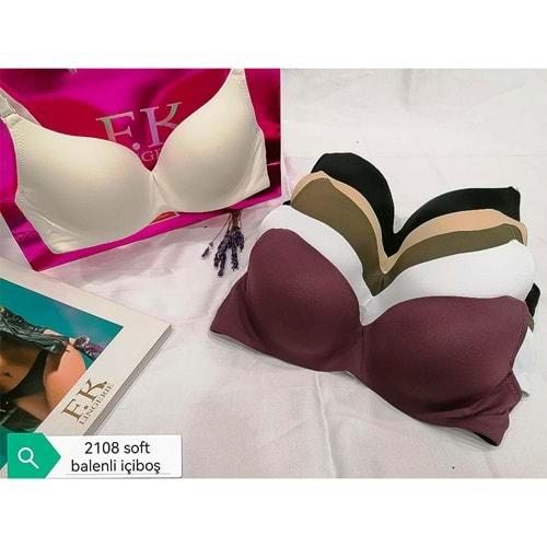 F.K 2108 Bayan Balenli Desteksiz Sütyen 80-95