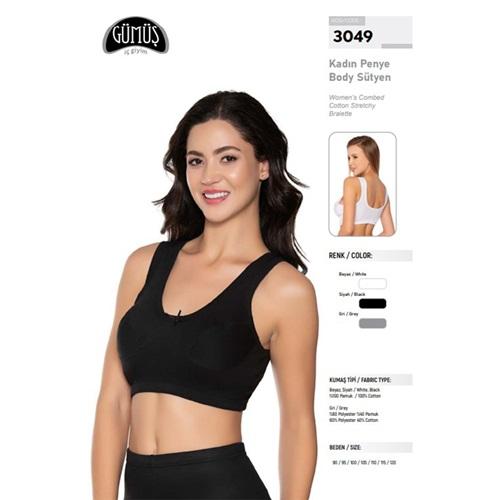 Gümüş 3049 Bayan Penye Yarım Atlet Sütyen 6 Lı