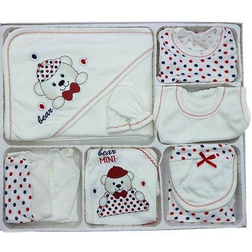 Hopipop 310 Papyonlu Ayıcık Nakışlı 11 Parça Zıbın Seti 0-3 Ay