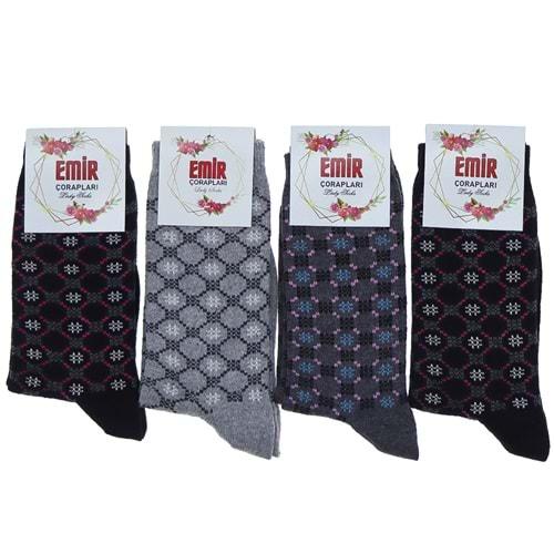 Emir 8911 Bayan Likralı Desenli Mevsimlik Soket Çorap