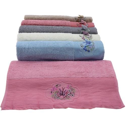 Yoncagül 50x90cm 3 D Bukle Nakışlı El -Yüz Havlusu