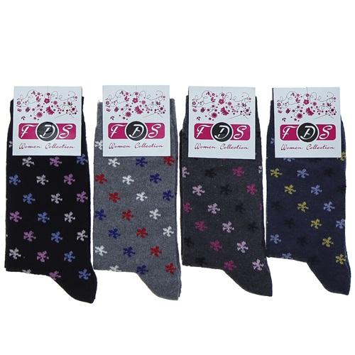 FDS Bayan Desenli Likralı Soket Çorap