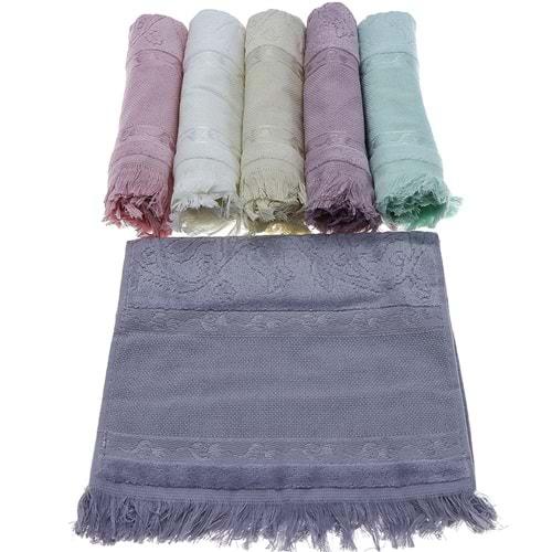 Şelale 416 Kadife Jakarlı Saçaklı Boşluklu Kanaviçe Boyama Mutfak Havlusu 30X 50 cm