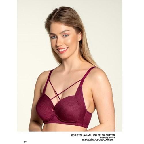 Billiza 2200 Bayan Çapraz Askılı Telsiz Desteksiz Jakarlı Sütyen 80-95