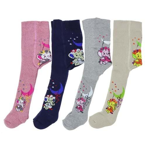 First Kız Çocuk Desenli Külotlu Çorap