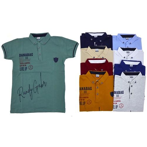 Kardeşler 5003-Erkek Çocuk Polo Yaka Danabag Bas Sweat Tişört 5-8 Yaş