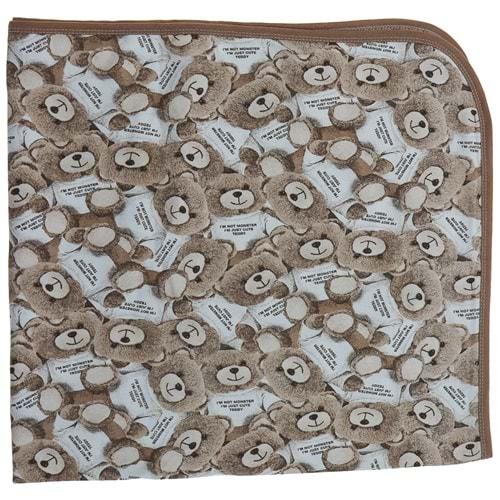 Karaca Bebe Ayı Baskılı Kenar Düz Biyeli Kundak 0-1 Yaş