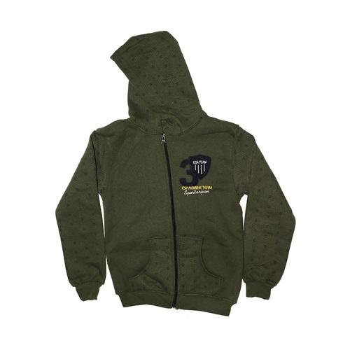 2080-Üçİplik Fermuarlı Kapşonlu Hırka*3-7 Yaş