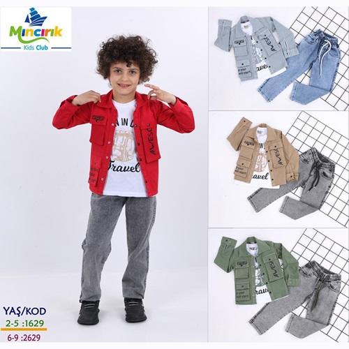 Mıncırık Kids 1629 Erkek Çocuk Aweo Bas Uzun Cep 3 Lü Kot Takım 2-5 Yaş
