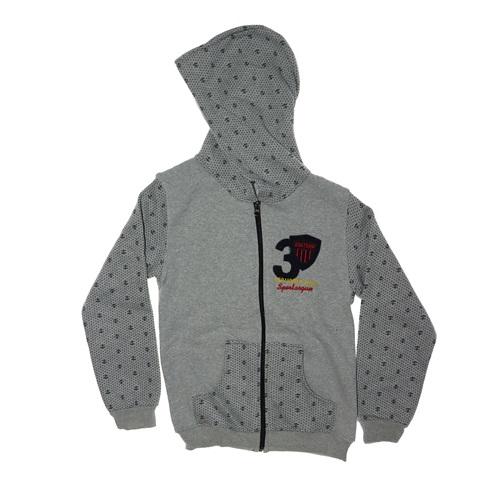 2080-Üçİplik Fermuarlı Kapşonlu Hırka*8-12 Yaş