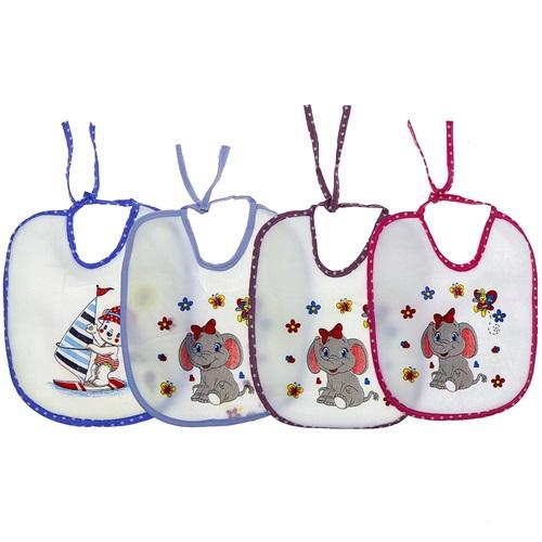 Nur Tekstil Baskılı Pamuklu Bebek Mama Önlüğü (12 Li ) 1-2 Yaş