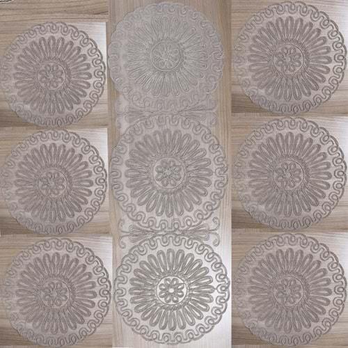 Mercan Estelika Tül Nakışlı Supla Örtü Takım 7 Parça