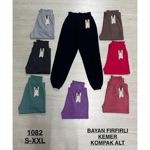 Polentarz 1082 Bayan Fırfırlı Kemer Kompak Eşofman Alt S-XXL