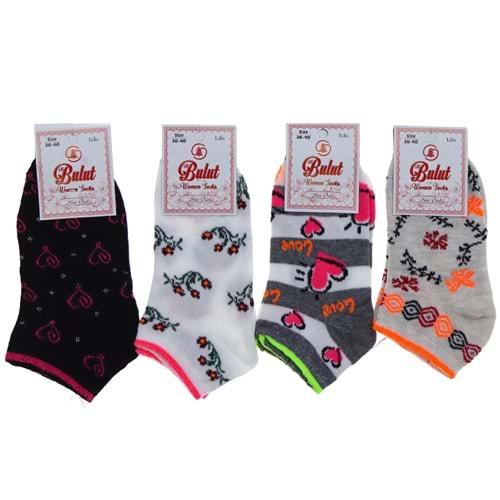 Bulut 1647 Bayan Bilgisayarlı Desenli Likralı Patik Çorap