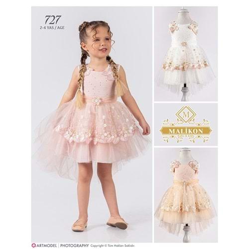 Mali-Kon 727 Kız Çocuk Yapraklı Elbise 2-3-4 Yaş
