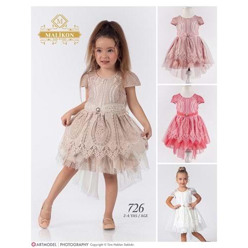 Mali-Kon 726 Kız Çocuk Üçgen Elbise 2-3-4 Yaş
