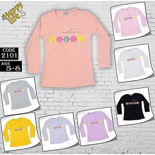 Happy Life 2101 Kız Çocuk Wants Baskılı Badi 5-8 Yaş