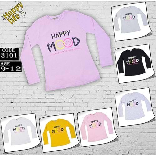 Happy Life 3101 Kız Çocuk Happy Mood Baskılı Badi 9-12 Yaş