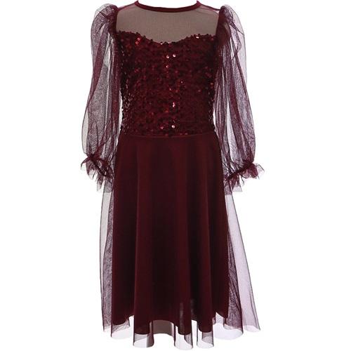 Ramon Kız Çocuk Pullu Kollu Elbise 9-14 Yaş