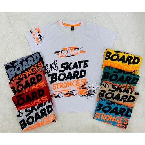 SRC 0455 Erkek Çocuk Strongest Baskılı Tişört 3-7 Yaş