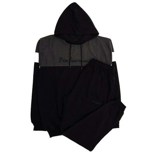 Pandomim 3046 Erkek Likralı Spor Kapşonlu Takım M-2XL