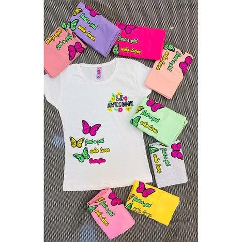 SRC Kız Çocuk Be Awesome Baskılı Tişört 3-7 Yaş