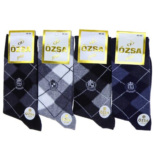 Özsa 2059 Erkek Gold Likralı Desenli Soket Çorap