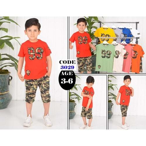 Tofil 3029 Erkek Çocuk 99 Nakışlı Kamuflaj Takım 3-6 Yaş