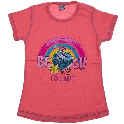 Azranur 4028 Kız Çocuk Coconut Bas Tişört 1-6 Yaş