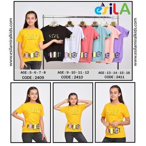 Esila 2411 Kız Çocuk Penye Stay Baskılı Tişört 13-16 Yaş