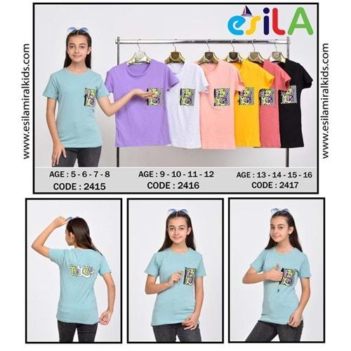 Esila 2416 Kız Çocuk Penye The Good Lıfe Baskılı Tişört 9-12 Yaş