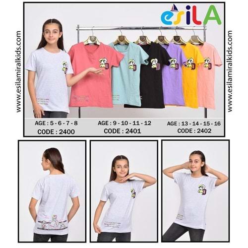 Esila 2401 Kız Çocuk Penye Nyc Baskılı Tişört 9-12 Yaş