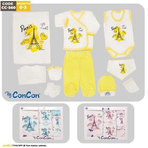 CC-560 Paris 10 Parça Lüx Zıbın Set 0-3 Ay