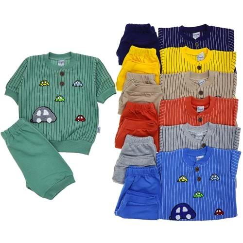 Tomofil 918 Erkek Çocuk Arabalı Kısa Kol Takım 1-3 Yaş